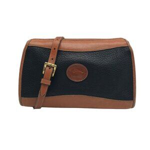 Vintage Dooney & Bourke Black and Tan All Weather Leather Crossbody Bag